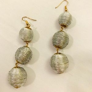 silver disco earrings